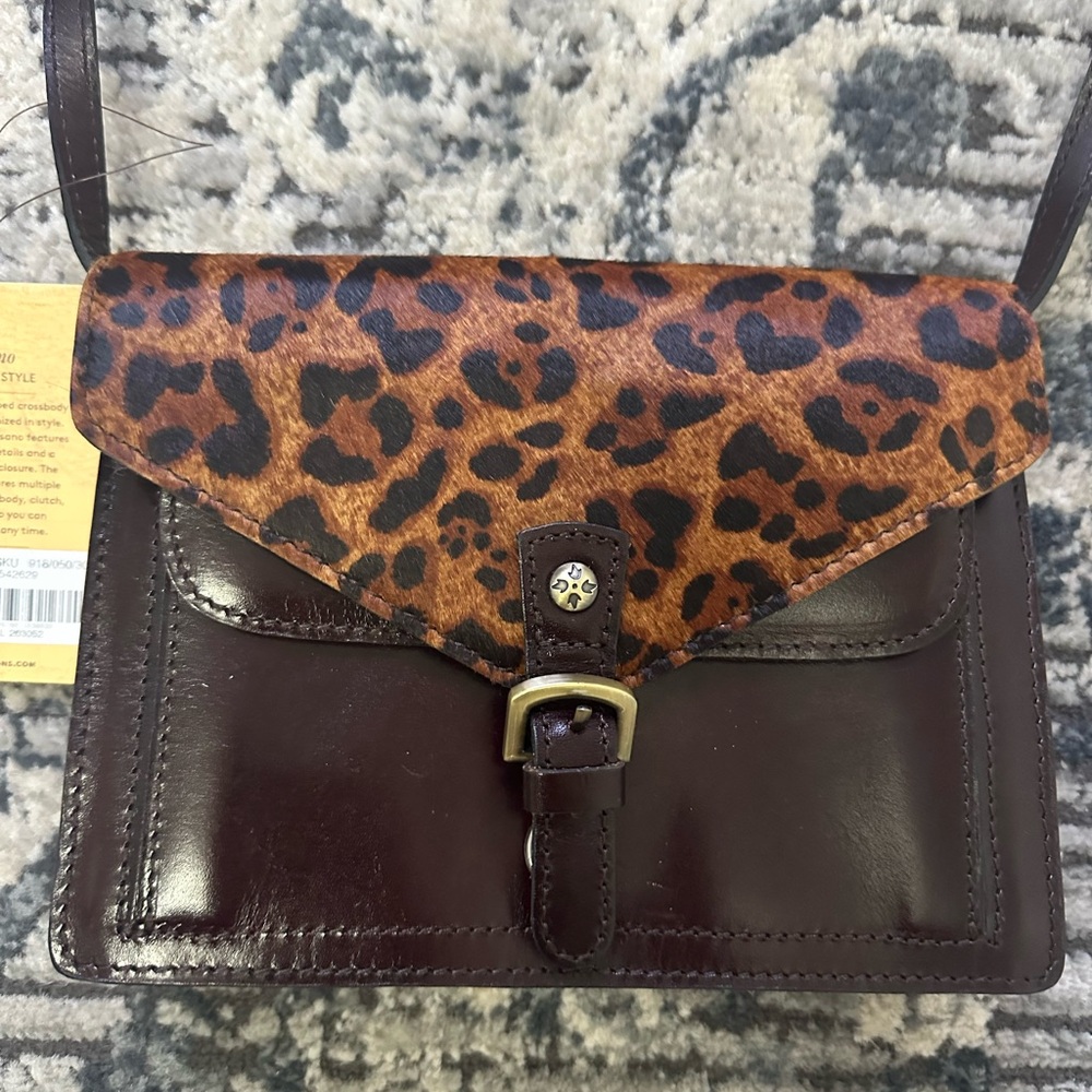 Patricia Nash Brown and Leopard Crossbody Bag